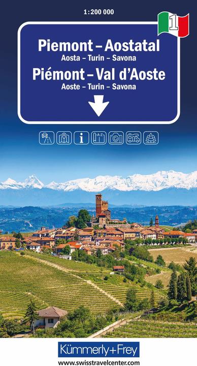 Immagine prodotto Piemonte - Valle d'Aosta, n. 01, Carta stradale regionale 1:200.000