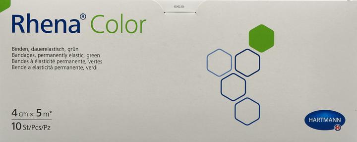 Produktbild Rhena Color Elastische Binden 4cmx5m grün offen