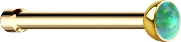 Produktbild Star Piercing Nasenstecker gerade vergoldet mit Opal grün (Chirurgenstahl 316L)