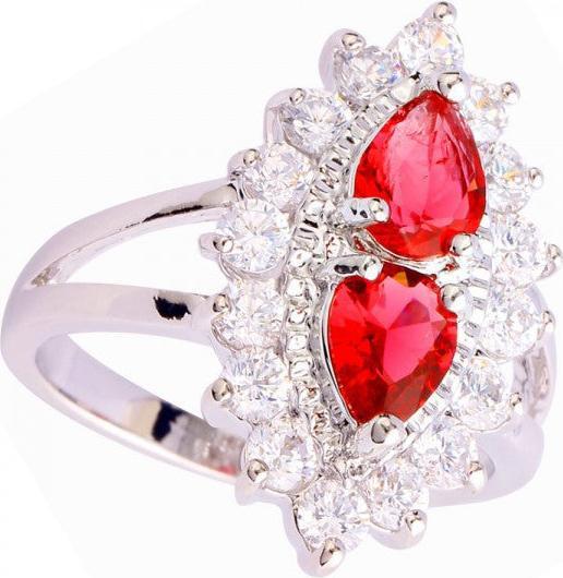 Image du produit Hermex Oeil de la Providence Bague argentée avec pierre précieuse spinelle rubis - T. 59 / Size 9 (9)