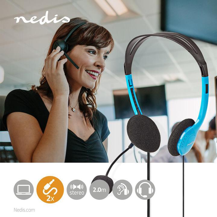 Actual product image Nedis Headphones for PC Headband 2 Plug 3.5 mm (Wireless)