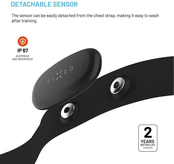 Immagine prodotto Fixed Fascia toracica cardiofrequenzimetro Pulse Dual, misura HR+HRV, nero