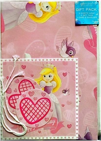 Produktbild Giftmaker Prinzessin Geschenkpapier und Grusskarte 5erPack Set Karton (Geschenkpapier, 2 x)