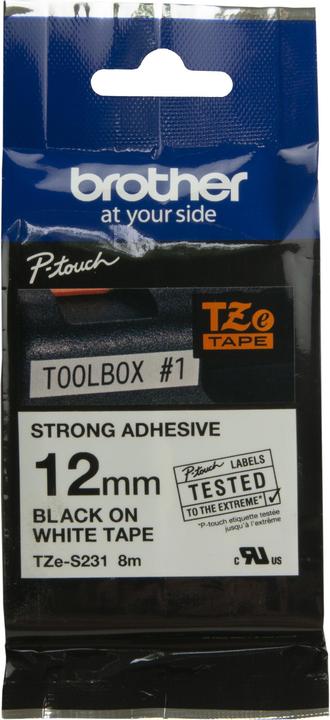 Brother TZe-S231 (1.20 cm, Schwarz, Weiss)