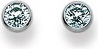 Immagine prodotto Natsumi Schmuck Orecchini a perno Zirconia in oro bianco 18K/750 4.0mm (Oro bianco 750/18 K)