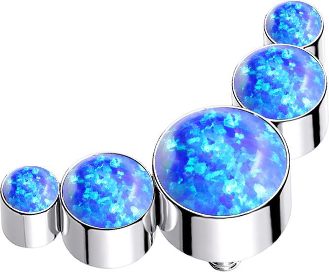 Immagine prodotto Star Piercing Dermal Anchor argento cinque opali blu (Acciaio chirurgico 316L)