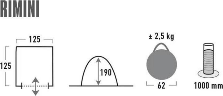 Immagine prodotto High Peak Rimini (Tenda a tunnel, 2.50 kg, 1 persona)