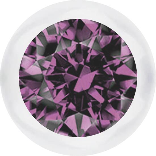 Star Piercing Micro Kugel transparent mit Kristall hellviolett (ohne Messing, Bioflex)