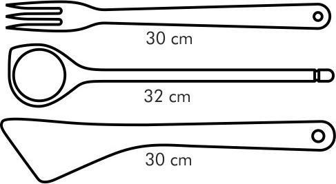 Actual product image Tescoma 3-piece set: Spoon, scoop, woody fork