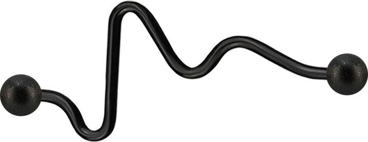 Image du produit Star Piercing Barbell noir battement de coeur avec deux boules mouchetées (sans laiton, Acier chirurgical 316L)