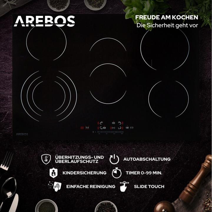 Image du produit Arebos Table de cuisson en vitrocéramique