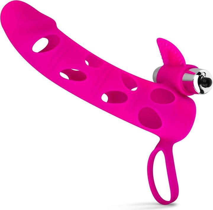 Actual product image Easytoys Penis Sleeve With Bullet Vibrator - Pink