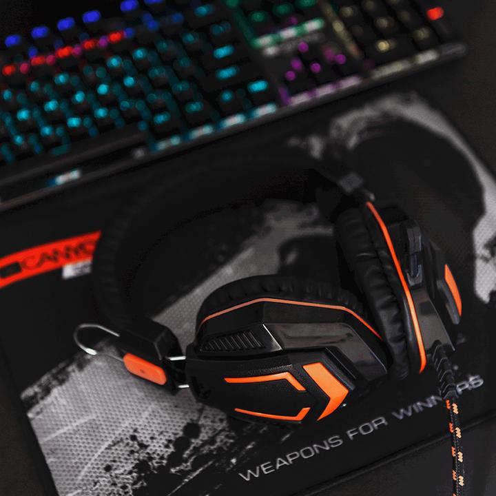 Actual product image Canyon Gaming headset with 3.5 mm connector with microphone and volume control, cable 2 m, Black CND (Cable)
