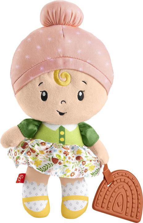 Fisher-Price Bambola coccolosa con anello di dentizione arcobaleno