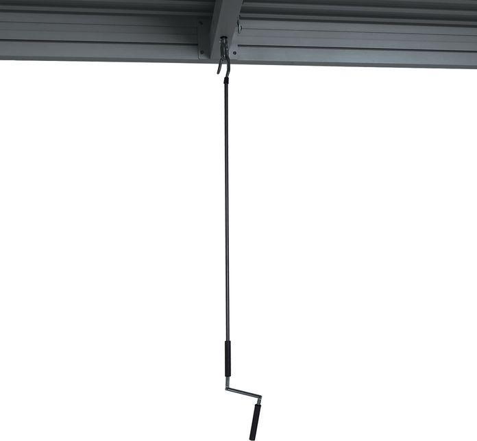 Produktbild Mendler Pergola HWC-L46, 11cm-Aluminium-Gestell, Regenrinne sturmfest, 3x3m, anthrazit (300 cm, 300 cm)