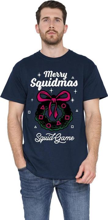 Actual product image Squid Game Mens Merry Squidmas Wreath T-Shirt (M)