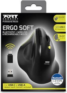 Produktbild Port Designs Mouse Ergo Rechargeable Blth Ergo Soft (Kabellos)