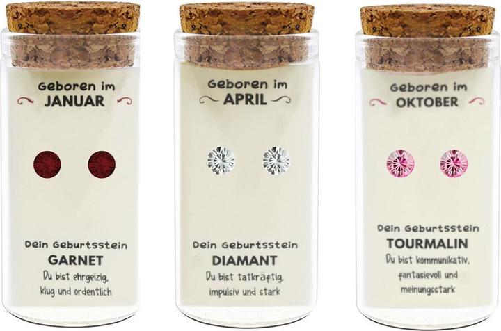 Actual product image Birthstone stud earrings in a small vase.J889