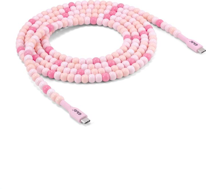 Produktbild Club 3D Club3D Lifestyle USB-C Perlen-Kabel PD60W, rosa (2 m, USB 2.0)