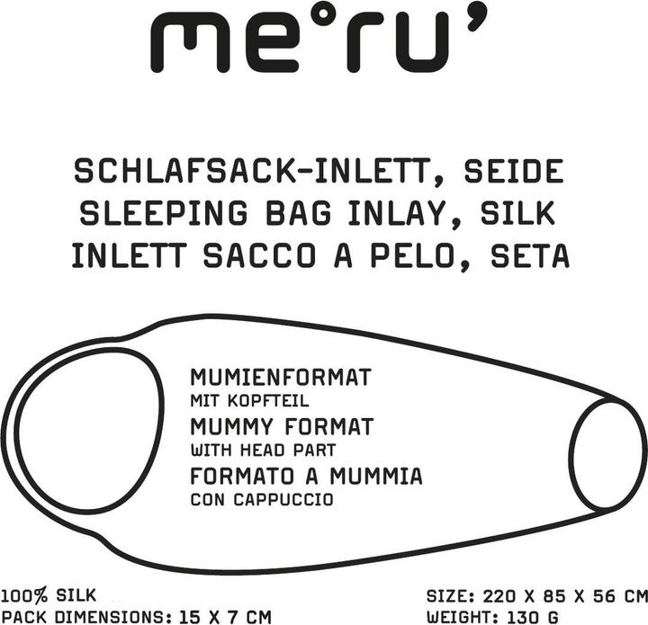 Produktbild Kaikkialla Seideninlett Mumie Iso Aska (225 cm)