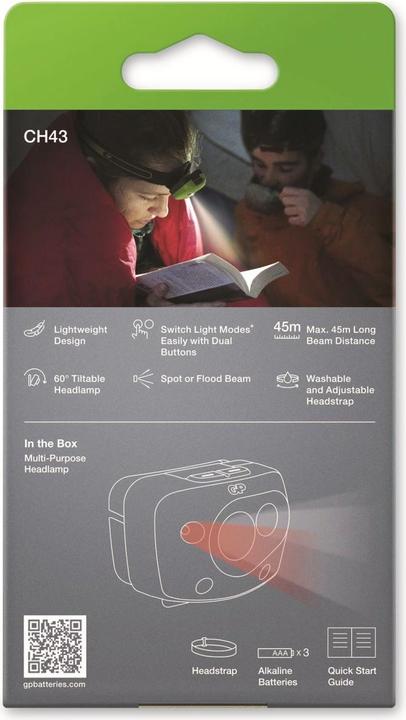 Actual product image GP Batteries GP Discovery Headlamp CH43 (300 lm)