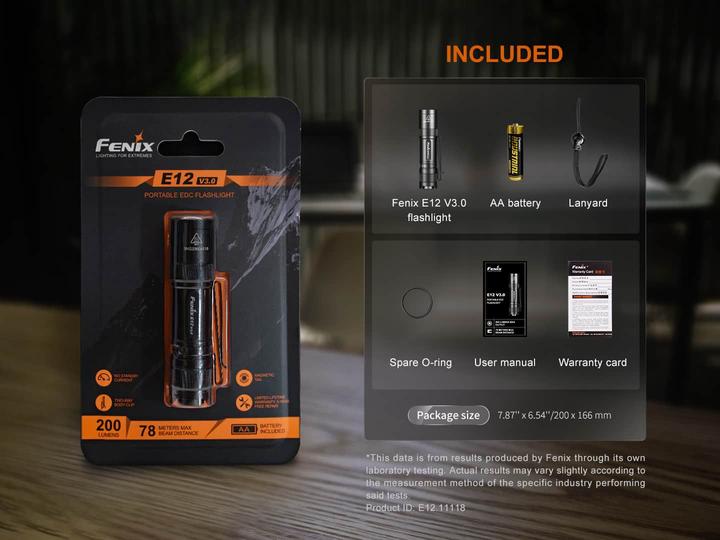 Actual product image Fenix Taschenlampe E12 (8.10 cm, 200 lm)