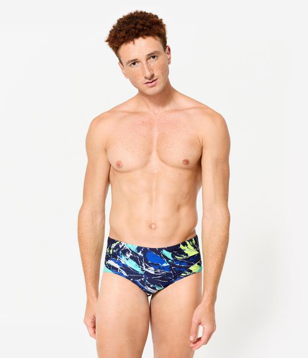 Produktbild Nabaiji Badehose Slip Herren Kastenform - 900 Motu blau/grün (50)