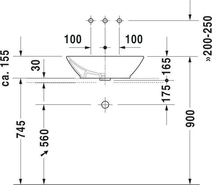 Image du produit Duravit Vasque à poser BACINO avec robinetterie ou lavabo 550x420mm sans robinetterie blanc (420 mm, 550 mm)