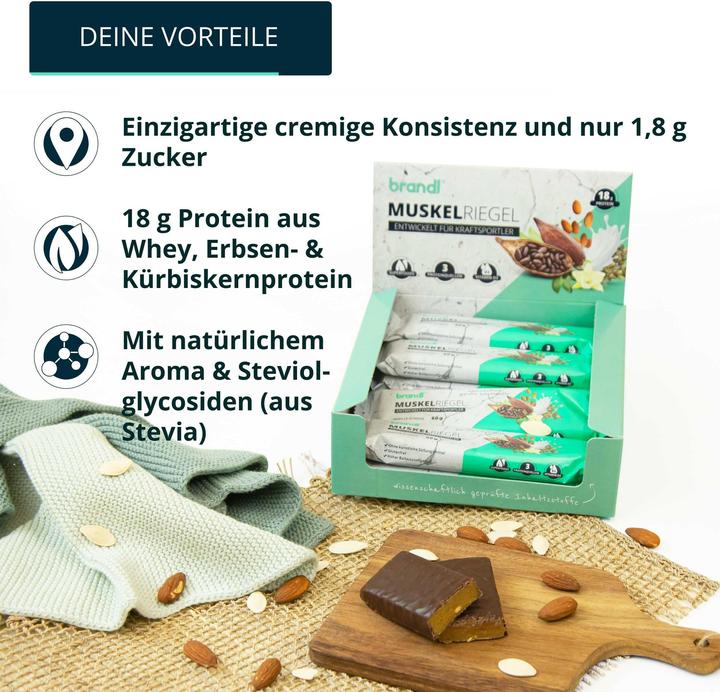 Immagine prodotto Brandl-Nutrition Riegel Schokolade/Vanilla (Cioccolato alla vaniglia, 12 pz., 720 g)