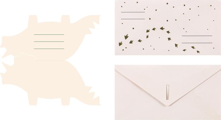 Produktbild Partydeco Einladungskarte Triceratops 6 Stück, Papierformat: 18.5 x (6 Stk.)