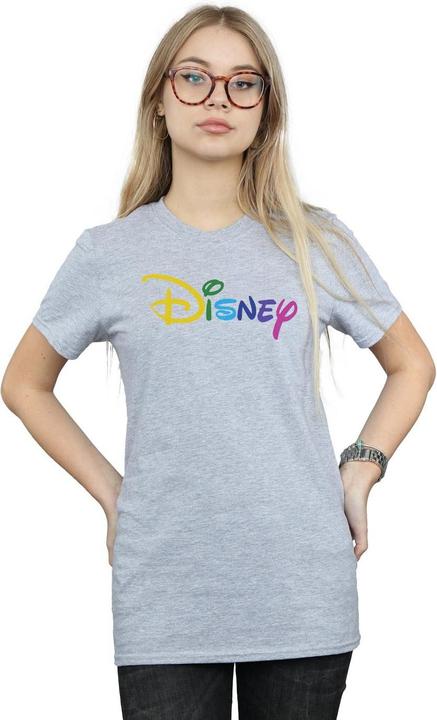 Actual product image Disney Womens/Ladies Colour Logo Cotton Boyfriend T-Shirt (3XL)