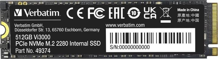 Actual product image Verbatim Vi3000 (512 GB, M.2 2280)