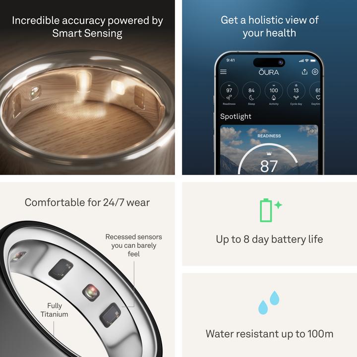 Actual product image Oura Ring 4 (9, Stealth)