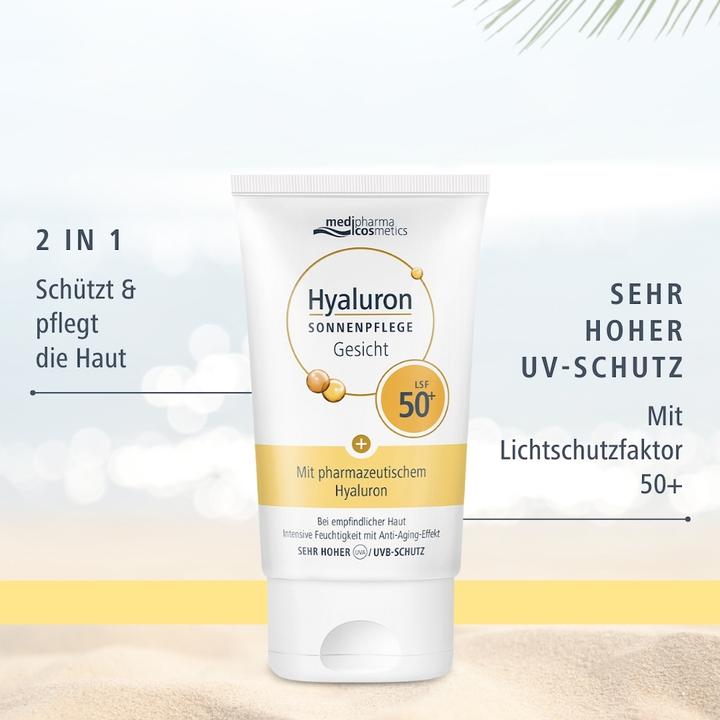 Immagine prodotto Medipharma cosmetici Hyaluron Sun Care Face SPF 50+, 50 ml Crema (Crema solare, SPF 50+, 50 ml)
