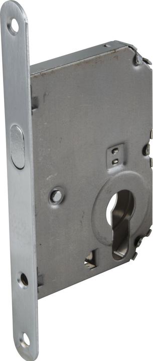 Actual product image Hoppe Sliding door lock with curved bolt, PZ, DM 50, round, satin chrome-plated