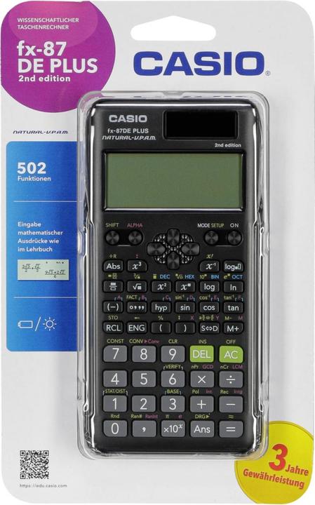 Image du produit Casio FX-87DE Plus 2e édition (Cellules solaires, Piles)