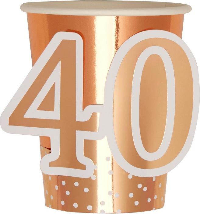 Image du produit Neviti 40th Birthday Disposable Cup (Pack of 8) (8 x)