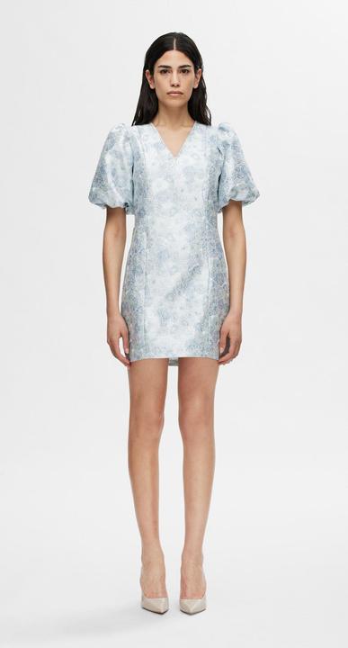 Actual product image Selected Femme Floral Jacquard Mini Dress (36)