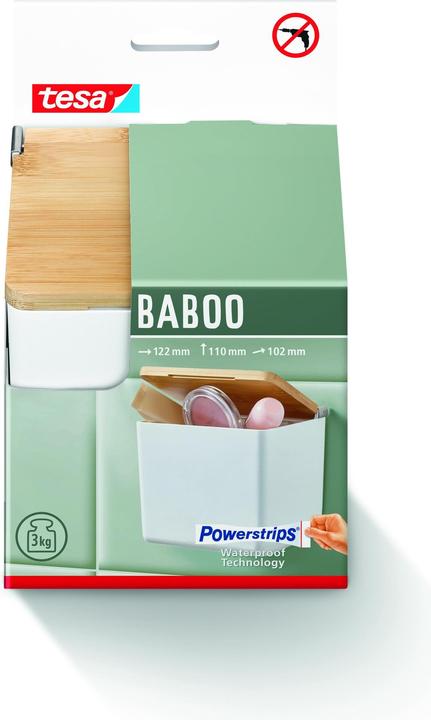 Produktbild tesa BABOO Aufbewahrungsbox mit Deckel, klein inkl. Klebelösung ohne Bohren