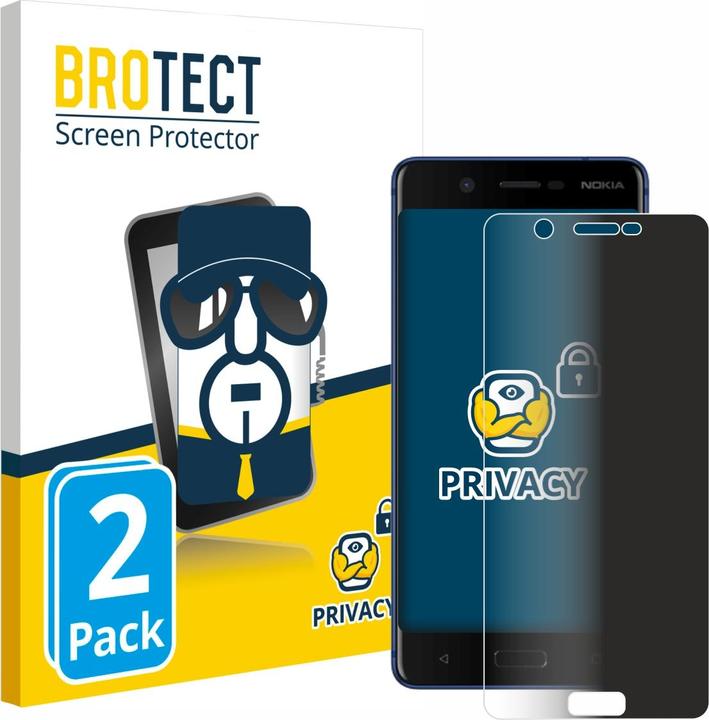 Produktbild BROTECT Sichtschutzfolie Anti-Spy Privacy Folie Blaulicht-Schutz (2 Stück, Nokia 5)