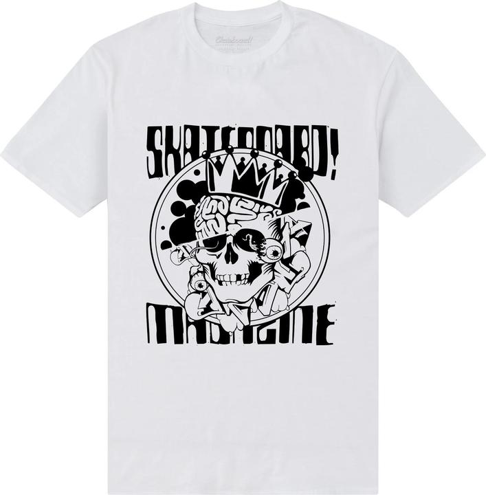 Actual product image Skateboard Unisex Adult Magazine Skull T-Shirt (XL)
