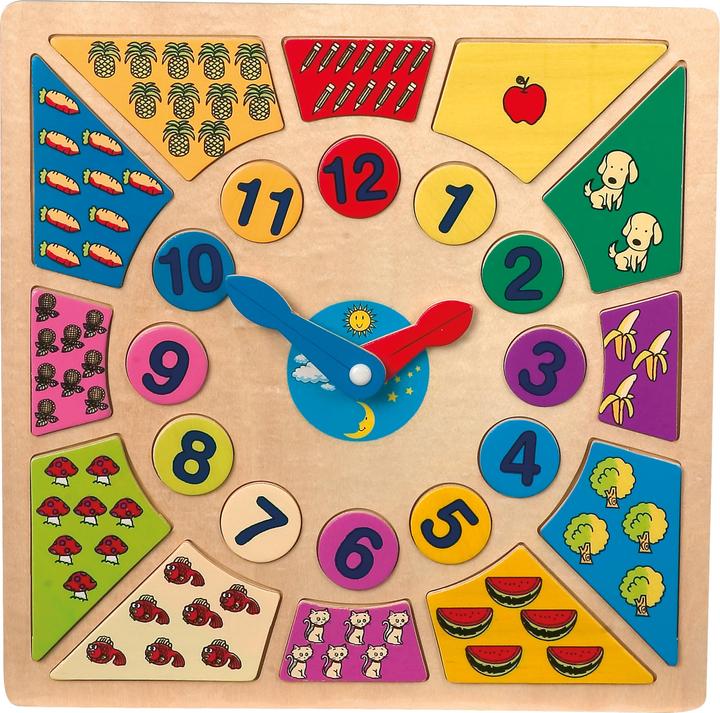 Actual product image small foot Learning clock (German, English, French, Italian)