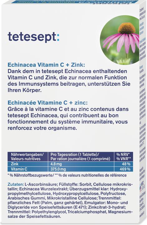 Valori nutrizionali e ingredienti Tetesept Echinacea (32 Pezzo/i, Pillole, 53 g)