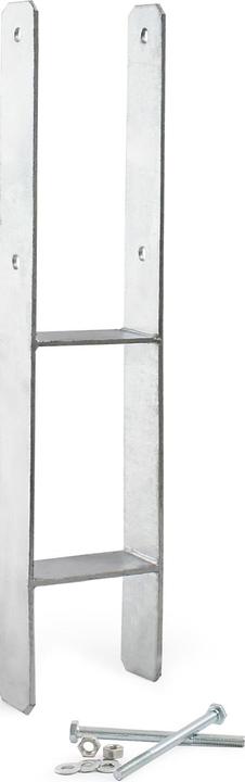 Image du produit XPOtool Support Poteau à sceller 121x600mm Ancrage en H Acier carbone Fixation Perçage Pose Montage