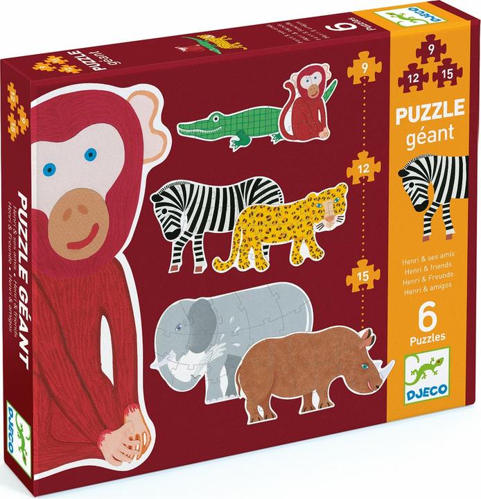 Produktbild Djeco Riesenpuzzle Henri & Freunde 9/12/15 Teile (36 Teile)