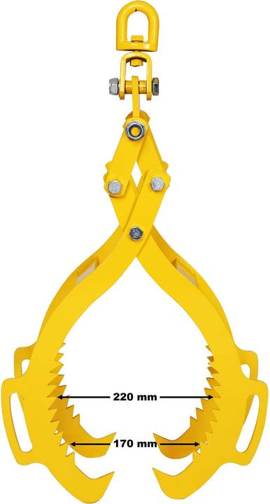 Actual product image Wiltec Professional Forestry Logging/ Grapple Claw for Tree Trunks and Logs up to Ø720mm and max. 1500kg (450 mm)