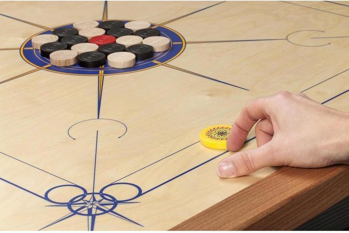 Produktbild Philos Carrom standard, blau gelb, Brettspiel aus Holz, 2 - 4 Spieler, ab 6 Jahren (Englisch)