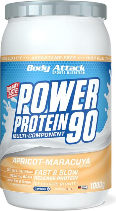 Immagine prodotto Body Attack New Power Protein 90 (barattolo da 1000 g) (Albicocca, Frutto della passione, 1 pz., 1000 g)