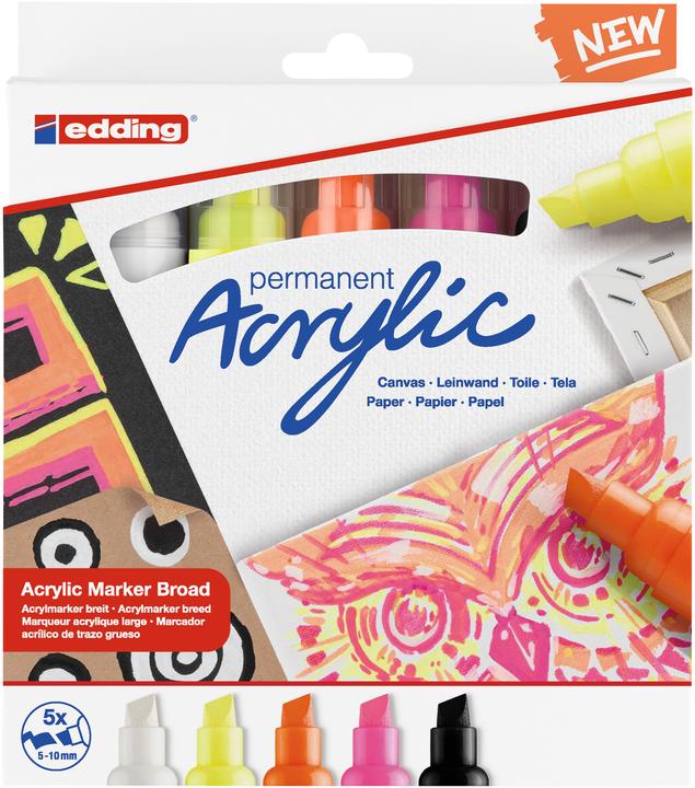 Edding Acrylmarker 5000 (Mehrfarbig, 10 mm, 5 x)