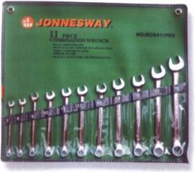 Jonnesway KLUCZE PŁASKO-OCZKOWE CALOWE KOMPLET 11szt. W26411SA